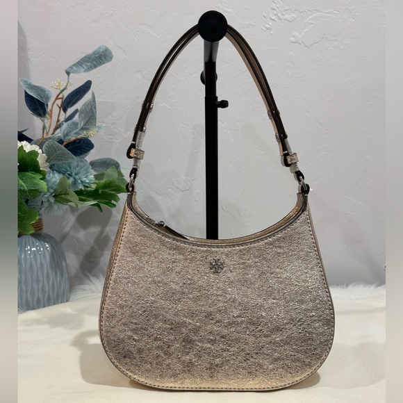NWT✨Tory Burch Emerson Metallic Champagne Shoulder Bag - Picture 11 of 17